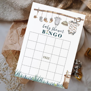 Rustic Reel Fun Gevist Baby shower Bingo Spel