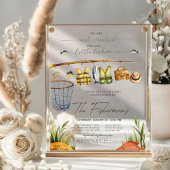 Rustic Reel Spannende Visser Baby shower Acryl Uitnodigingen