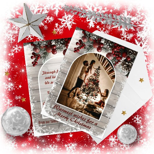 Rustic Reflections Kerst Foto Feestdagenkaart