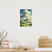Rustic Refuge Cottage Beneath the Summer Clouds Poster (Keuken)