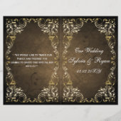 Rustic Regal Ornamental Brown and Gold Wedding (Voorkant)