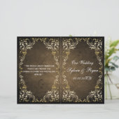 Rustic Regal Ornamental Brown and Gold Wedding (Staand voorkant)