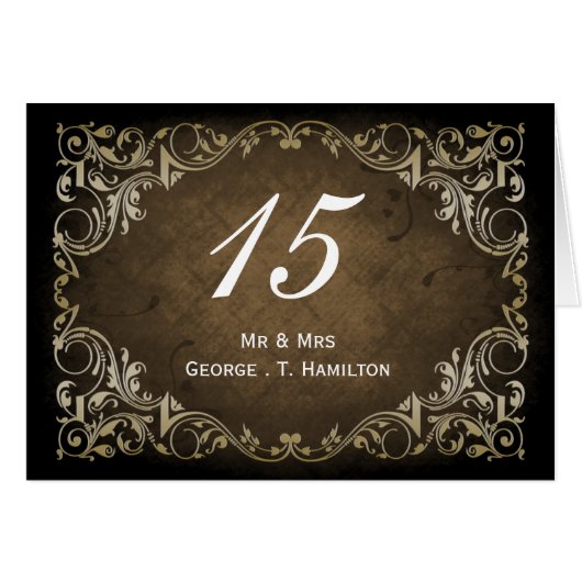 Rustic Regal Ornamental Brown and Gold Wedding (Voorkant Horizontaal)