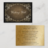 Rustic Regal Ornamental Brown and Gold Wedding Informatiekaartje (Voorkant / Achterkant)