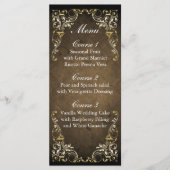 Rustic Regal Ornamental Brown and Gold Wedding Menu (Voorkant)