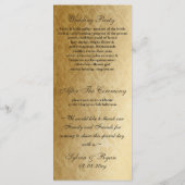 Rustic Regal Ornamental Brown and Gold Wedding Programmakaart (Achterkant)