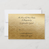 Rustic Regal Ornamental Brown and Gold Wedding RSVP Kaartje (Achterkant)
