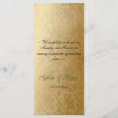 Rustic Regal Ornamental Green and Gold Wedding Menu (Achterkant)