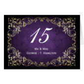 Rustic Regal Ornamental Paars and Gold Wedding (Voorkant Horizontaal)