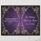 Rustic Regal Ornamental Paars and Gold Wedding (Voorkant)