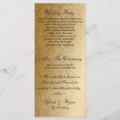 Rustic Regal Ornamental Paars and Gold Wedding Programmakaart (Achterkant)