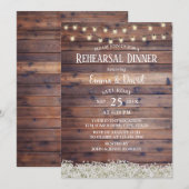 Rustic Rehearsal Dinner Baby's Breath String Light Kaart (Voorkant / Achterkant)