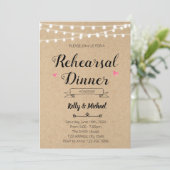Rustic Rehearsal Dinner party Uitnodiging (Staand voorkant)