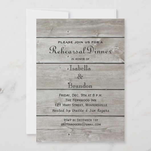 Rustic Rehearsal Dinner Time to Drink Champagne Kaart (Achterkant)