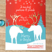 Rustic Reindecier, Kantoor-Kaart van Turquoise Folie Feestdagenkaart