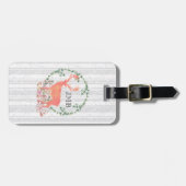 Rustic Reindeer Boho Waterverf Aangepast monogram Bagagelabel (Voorkant horizontaal)