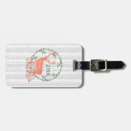 Rustic Reindeer Boho Waterverf Aangepast monogram Bagagelabel