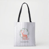 Rustic Reindeer Boho Waterverf Aangepast Tote Bag (Voorkant)