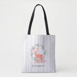 Rustic Reindeer Boho Waterverf Aangepast Tote Bag
