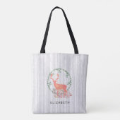 Rustic Reindeer Boho Waterverf Aangepast Tote Bag (Achterkant)