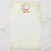 Rustic Reindeer Boho Waterverf Briefpapier (Voorkant)