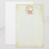 Rustic Reindeer Boho Waterverf Briefpapier (Voorkant / Achterkant)