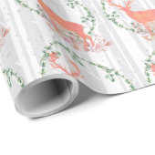 Rustic Reindeer Boho Waterverf Cadeaupapier (Rol Hoek)