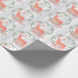 Rustic Reindeer Boho Waterverf Cadeaupapier