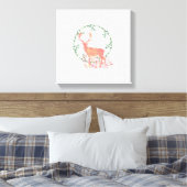 Rustic Reindeer Boho Waterverf Canvas Afdruk (Insitu (Slaapkamer))