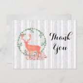 Rustic Reindeer Boho Waterverf Dank u Briefkaart (Voorkant / Achterkant)
