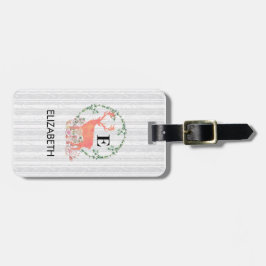 Rustic Reindeer Boho Waterverf Gepersonaliseerd Bagagelabel