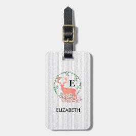 Rustic Reindeer Boho Waterverf Gepersonaliseerd Bagagelabel