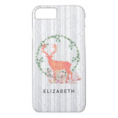 Rustic Reindeer Boho Waterverf Gepersonaliseerd Case-Mate iPhone Case (Achterkant)