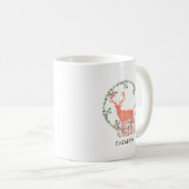 Rustic Reindeer Boho Waterverf Gepersonaliseerd Koffiemok (Voorkant rechts)