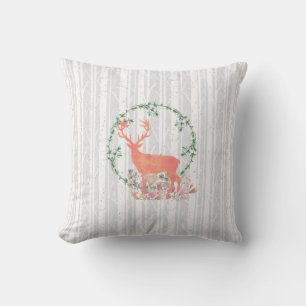 Rustic Reindeer Boho Waterverf Kussen