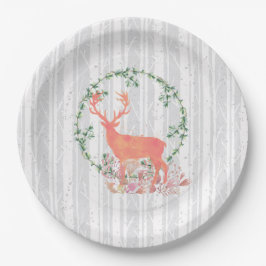 Rustic Reindeer Boho Waterverf Papieren Bordje