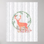 Rustic Reindeer Boho Waterverf Poster (Voorkant)