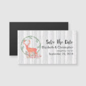 Rustic Reindeer Boho Waterverf sparen de datum (Voorkant / Achterkant)