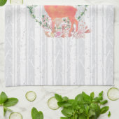 Rustic Reindeer Boho Waterverf Theedoek (Gevouwen)