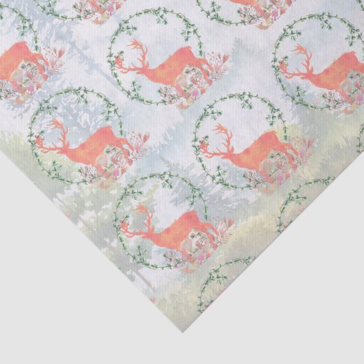 Rustic Reindeer Boho Waterverf Tissuepapier (Detail)