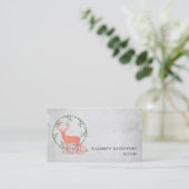 Rustic Reindeer Boho Waterverf Visitekaartje (Staand voorkant)