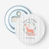 Rustic Reindeer Boho Waterverf Wedding Button Flesopener (Voorkant)