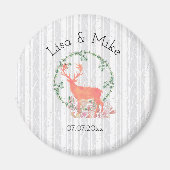 Rustic Reindeer Boho Waterverf Wedding Magneet (Voorkant)