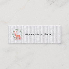 Rustic Reindeer Boho Wreath Waterverf Mini Visitekaartje