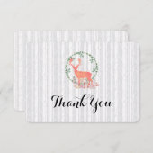 Rustic Reindeer Botanical Weddenschap Bedankt Kaart (Voorkant / Achterkant)
