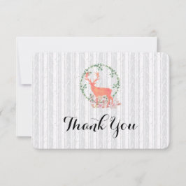 Rustic Reindeer Botanical Weddenschap Bedankt Kaart