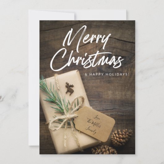 Rustic Reindeer & Cadeau Merry Kerstmis (Voorkant)