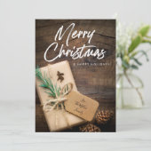 Rustic Reindeer & Cadeau Merry Kerstmis (Staand voorkant)