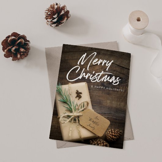 Rustic Reindeer & Cadeau Merry Kerstmis