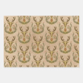 Rustic Reindeer Folk Art  Inpakpapier Vel (Voorkant 3)